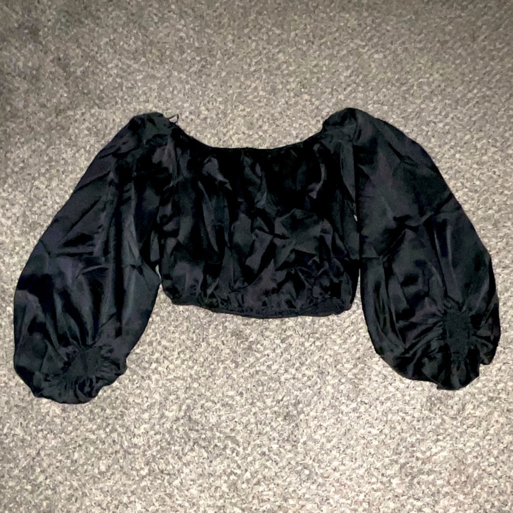 Put it down off shoulder satin top